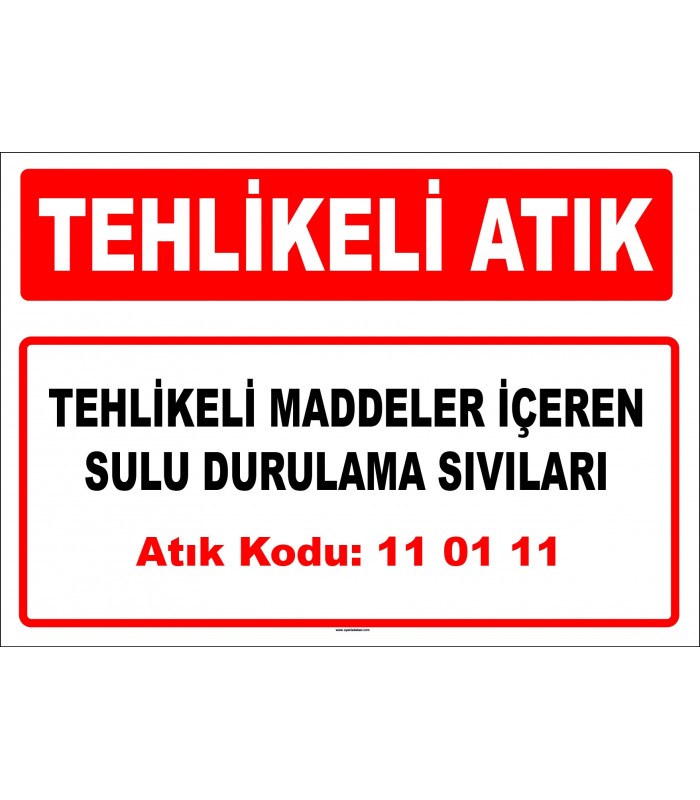 A 110111 - Tehlikeli maddeler içeren sulu durulama sıvıları
