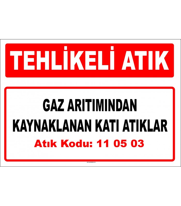 A 110503 - Gaz arıtımından kaynaklanan katı atıklar