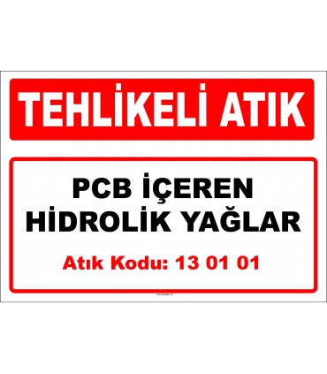 A 130101 - PCB içeren hidrolik yağlar