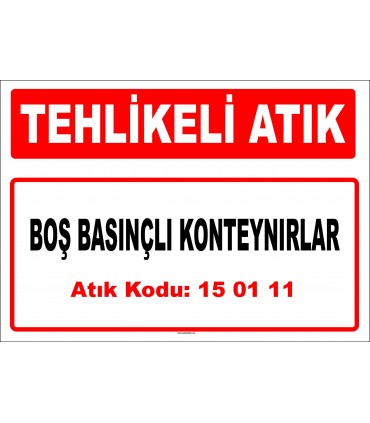 A 150111-1 - Boş basınçlı konteynırlar