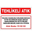 A150202 - Tehlikeli maddelerle kirlenmiş emiciler, filtre malzemeleri, yağ filtreleri, temizleme bezleri, koruyucu giysiler