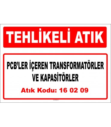 A 160209 - PCB’ler içeren transformatörler ve kapasitörler
