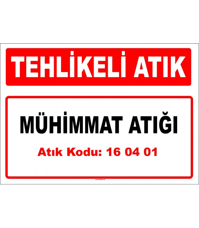 A 160401 - Mühimmat atığı