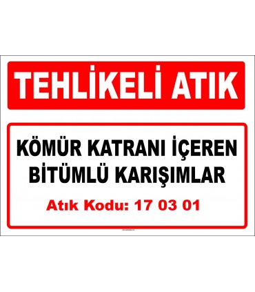 A 170301 - Kömür katranı içeren bitümlü karışımlar