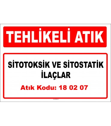 A 180207 - Sitotoksik ve sitostatik ilaçlar