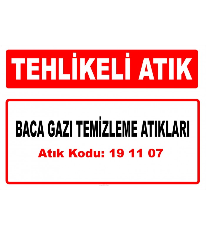A 191107 - Baca gazı temizleme atıkları