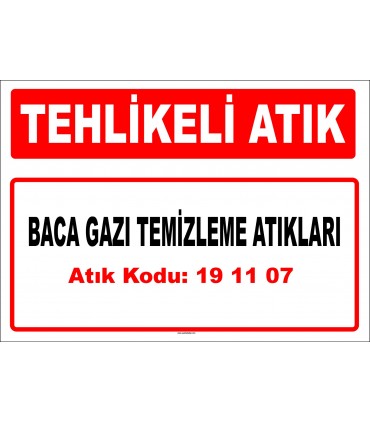 A 191107 - Baca gazı temizleme atıkları