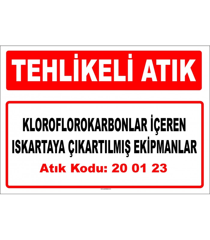 A 200123 - Kloroflorokarbonlar içeren ıskartaya çıkartılmış ekipmanlar