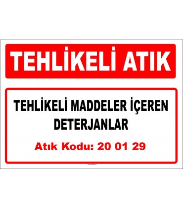 A 200129 - Tehlikeli maddeler içeren deterjanlar