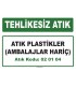 A 020104 - Atık plastikler (ambalajlar hariç)