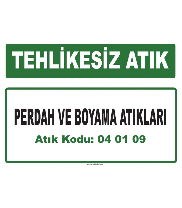 A 040109 - Perdah ve boyama atıkları
