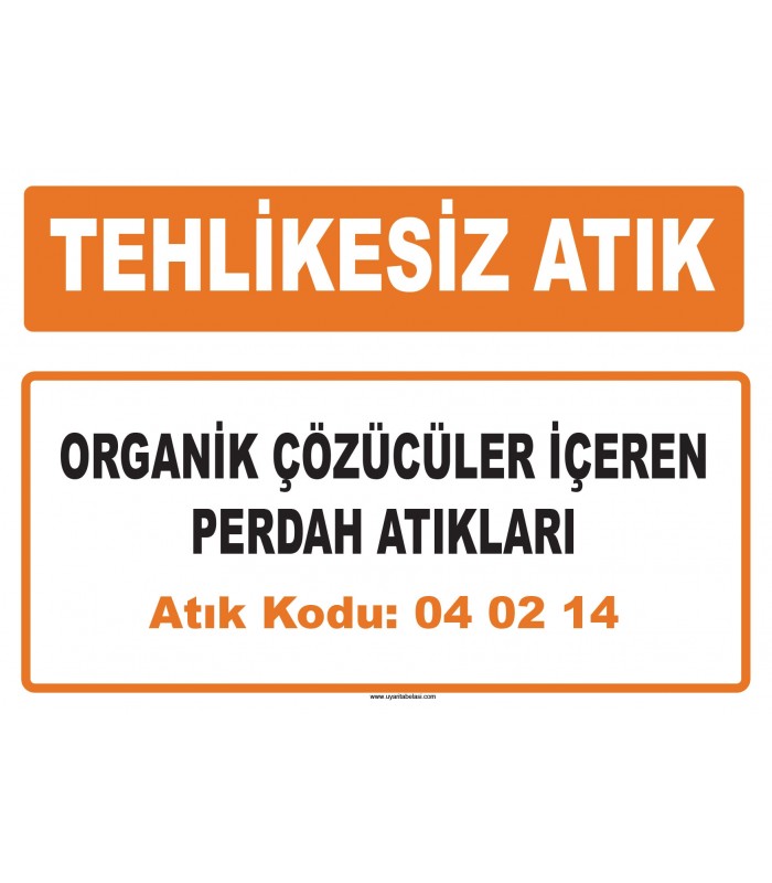 MA 040214 - Organik çözücüler içeren perdah atıkları
