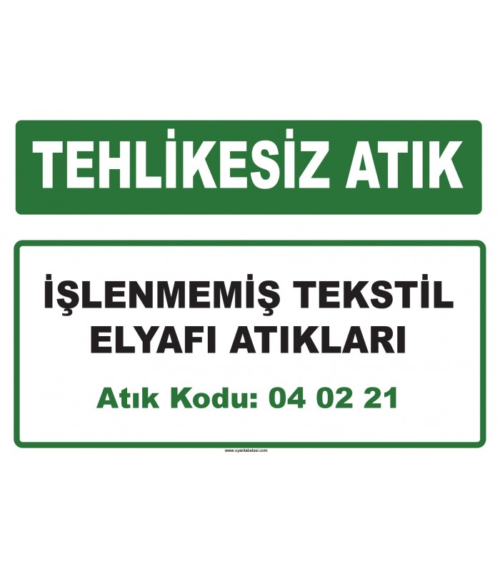 A 040221 - İşlenmemiş tekstil elyafı atıkları