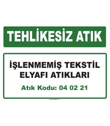 A 040221 - İşlenmemiş tekstil elyafı atıkları