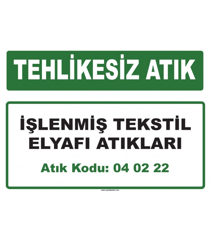A 040222 - İşlenmiş tekstil elyafı atıkları