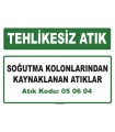 A050604 - Soğutma kolonlarından kaynaklanan atıklar