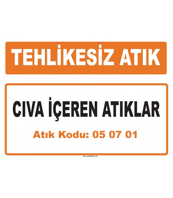 MA 050701 - Cıva içeren atıklar