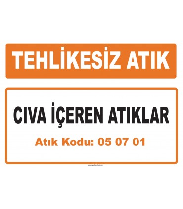 MA 050701 - Cıva içeren atıklar
