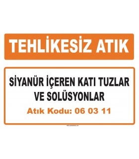 MA 060311 - Siyanür içeren katı tuzlar ve solüsyonlar