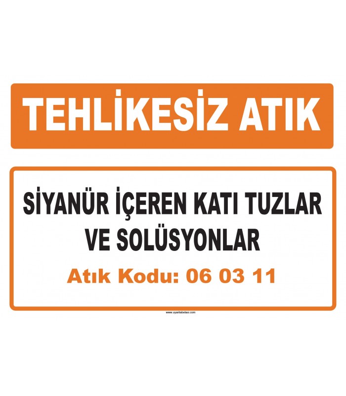 MA 060311 - Siyanür içeren katı tuzlar ve solüsyonlar