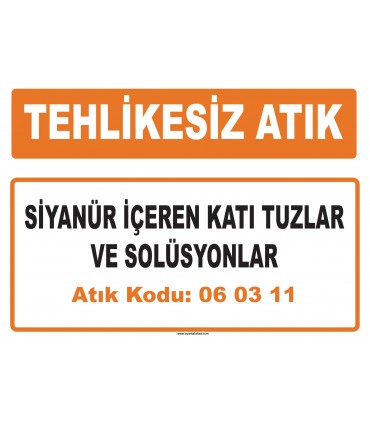 MA 060311 - Siyanür içeren katı tuzlar ve solüsyonlar
