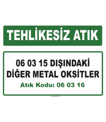 A 060316 - 06 03 15 dışındaki diğer metal oksitler