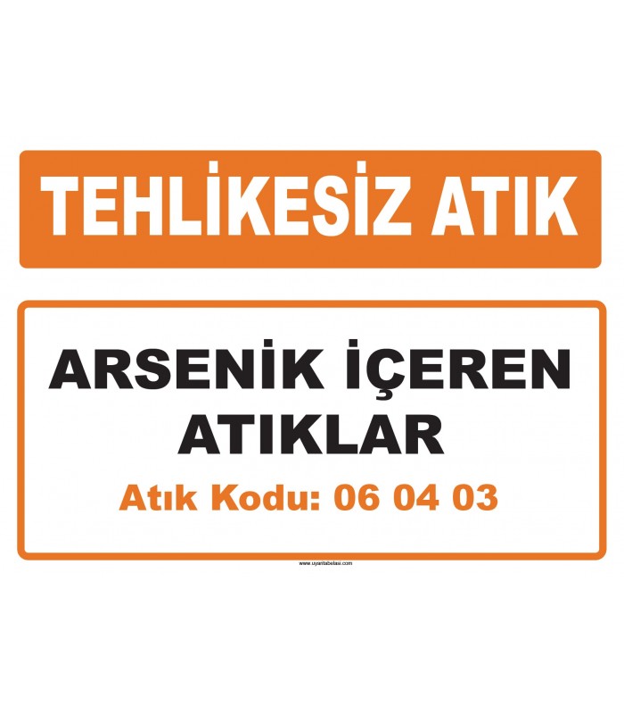 MA 060403 - Arsenik içeren atıklar