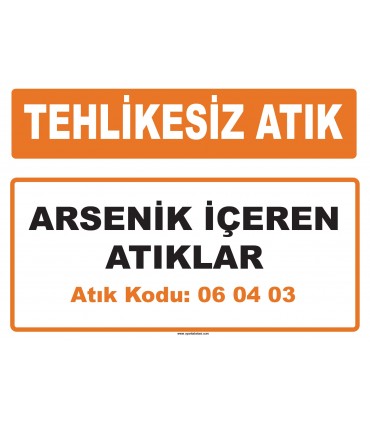 MA 060403 - Arsenik içeren atıklar