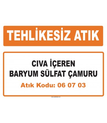 MA 060703 - Cıva içeren baryum sülfat çamuru