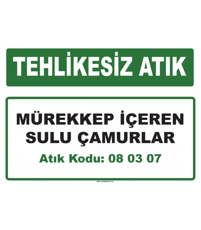 A 080307 - Mürekkep içeren sulu çamurlar