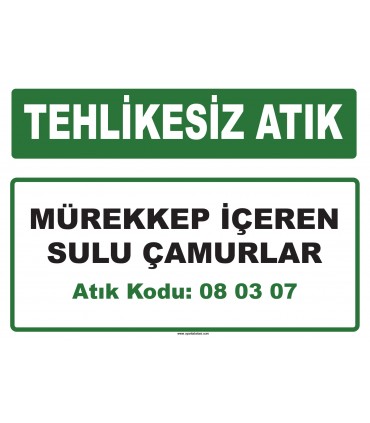 A 080307 - Mürekkep içeren sulu çamurlar