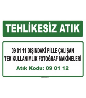 A 090112 - 09 01 11 dışındaki pille çalışan tek kullanımlık fotoğraf makineleri