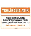 MA100114 - Atıkların birlikte yakılmasından kaynaklanan ve tehlikeli maddeler içeren dip külü, cüruf ve kazan tozu