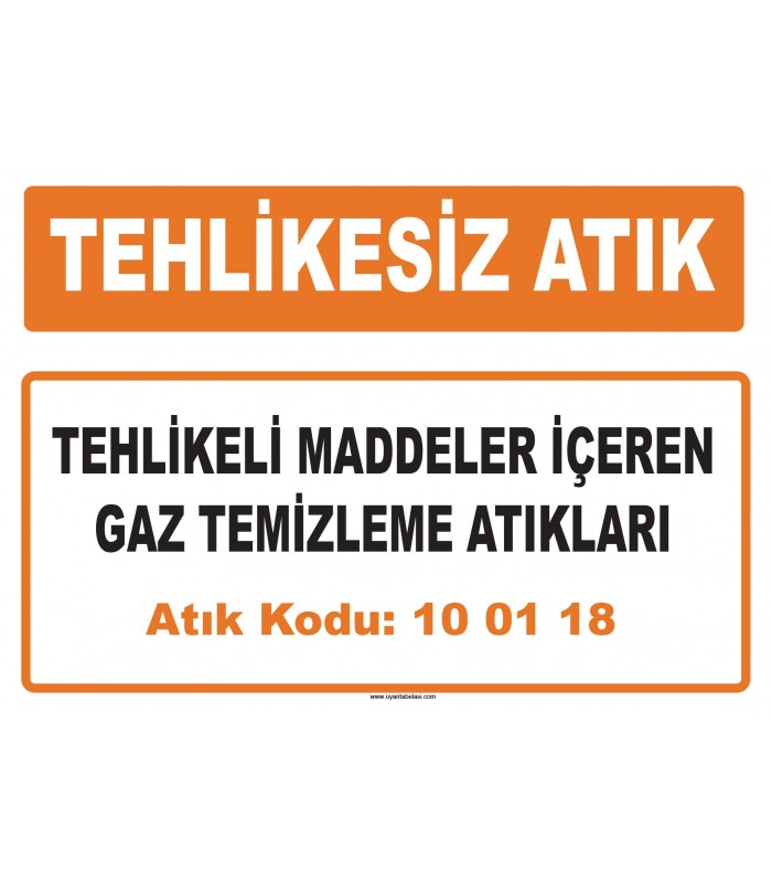 MA 100118 - Tehlikeli maddeler içeren gaz temizleme atıkları