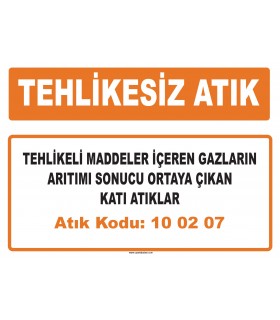 MA 100207 - Tehlikeli maddeler içeren gazların arıtımı sonucu ortaya çıkan katı atıklar
