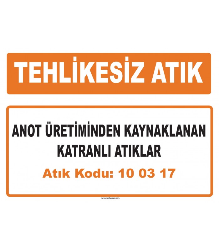 MA 100317 - Anot üretiminden kaynaklanan katranlı atıklar