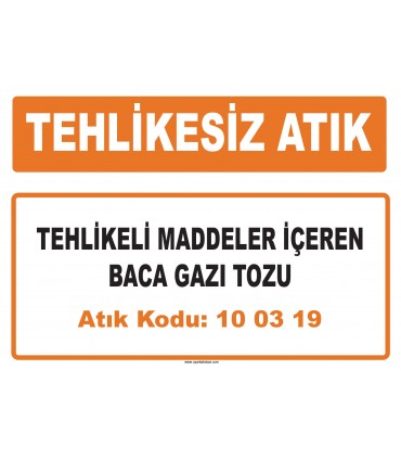 MA 100319 - Tehlikeli maddeler içeren baca gazı tozu