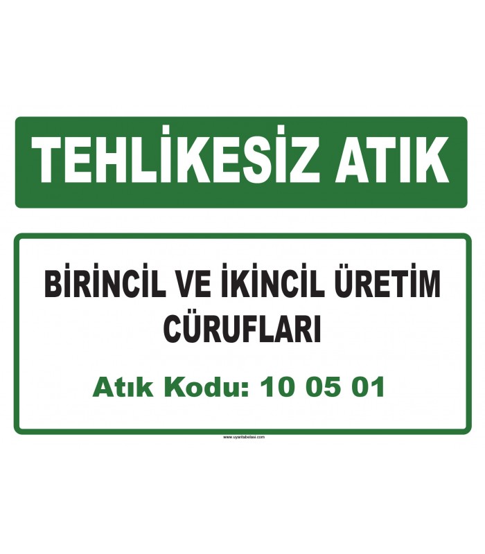 A 100501 - Birincil ve ikincil üretim cürufları