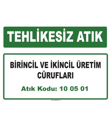 A 100501 - Birincil ve ikincil üretim cürufları