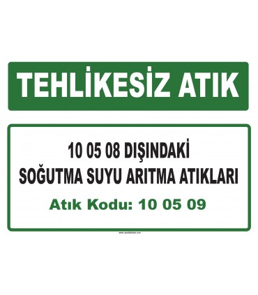 A 100509 - 10 05 08 dışındaki soğutma suyu arıtma atıkları