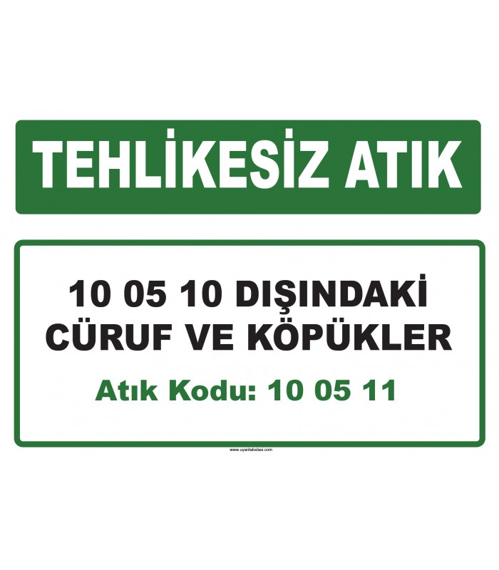 A 100511 - 10 05 10 dışındaki cüruf ve köpükler