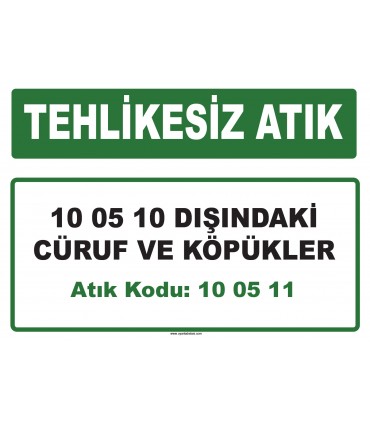A 100511 - 10 05 10 dışındaki cüruf ve köpükler