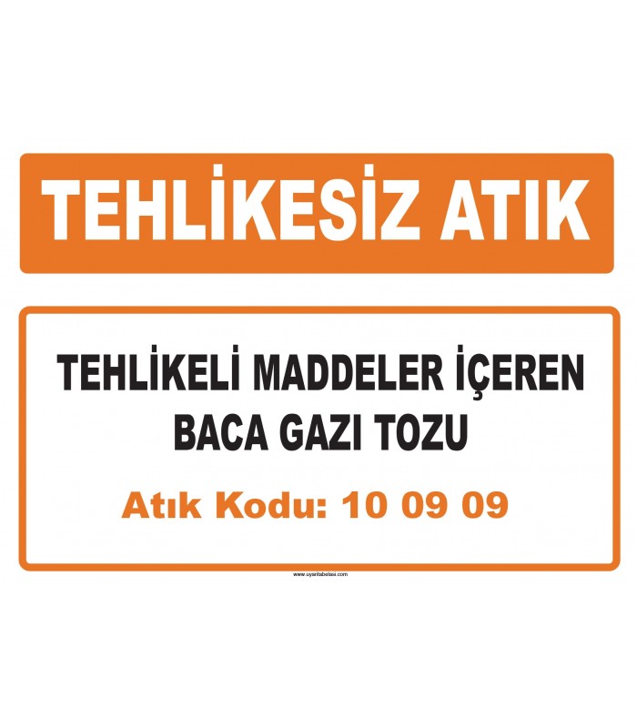 MA 100909 - Tehlikeli maddeler içeren baca gazı tozu