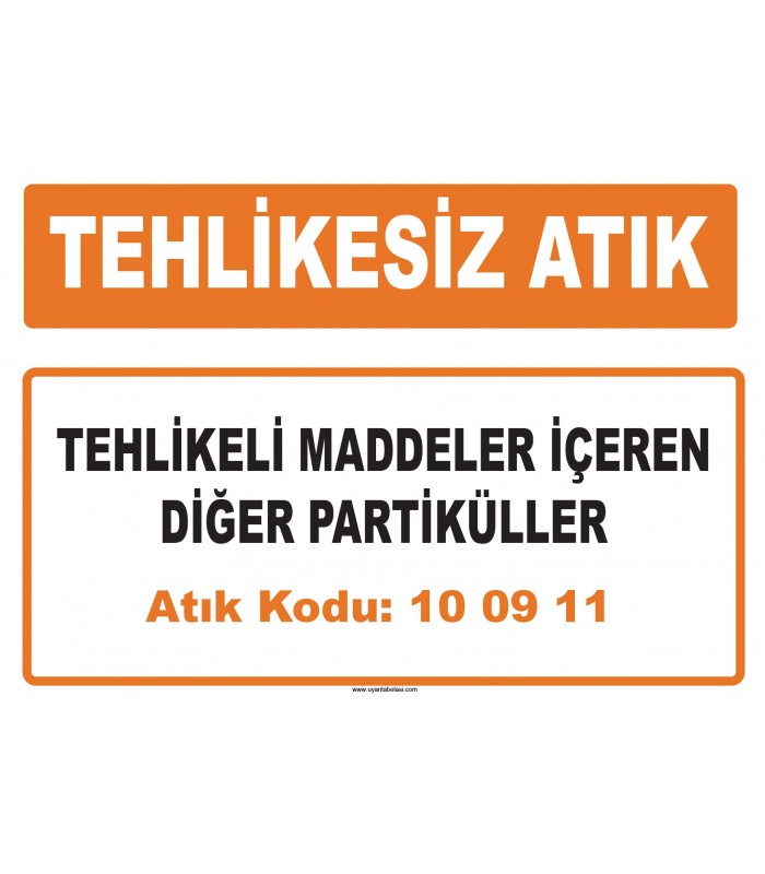 MA 100911 - Tehlikeli maddeler içeren diğer partiküller