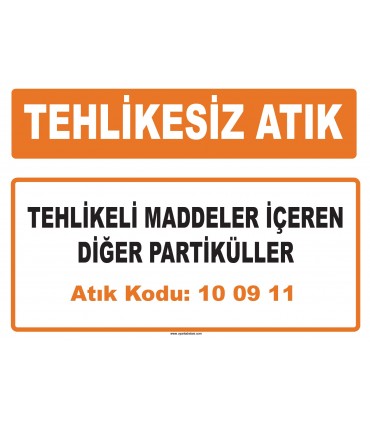 MA 100911 - Tehlikeli maddeler içeren diğer partiküller