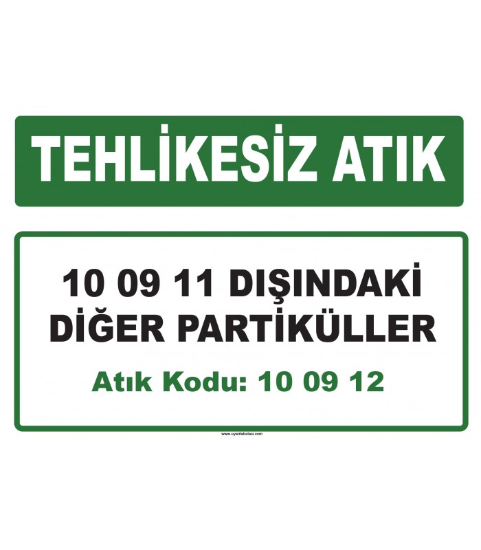 A 100912 - 10 09 11 dışındaki diğer partiküller
