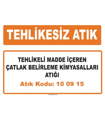 MA 100915 - Tehlikeli madde içeren çatlak belirleme kimyasalları atığı
