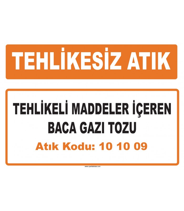 MA 101009 - Tehlikeli maddeler içeren baca gazı tozu