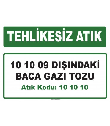 A 101010 - 10 10 09 dışındaki baca gazı tozu
