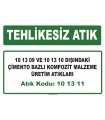A101311 - 10 13 09 ve 10 13 10 dışındaki çimento bazlı kompozit malzeme üretim atıkları